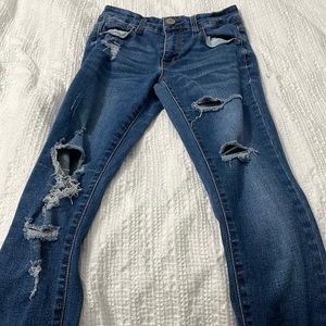 Harper Skinny Ripped Blue Jeans